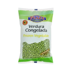 Bolsa de chícharos verdes congelados Plaza Vegetal para cocinas institucionales.