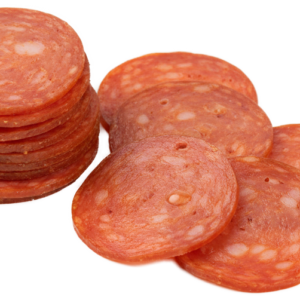 Rodajas de pepperoni por mayoreo para pizzerías y restaurantes, distribuido en Guadalajara por Dumy