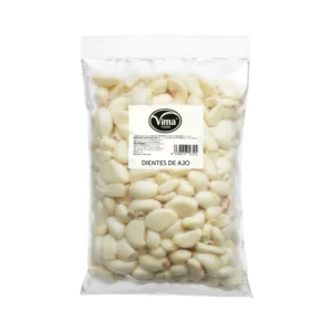 VIVE120_DIENTES DE AJO Bolsa de dientes de ajo pelados congelados Vima para abasto de cocinas.